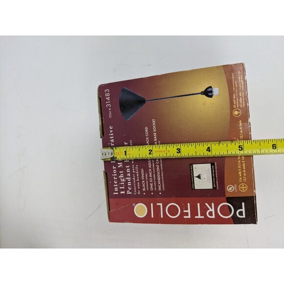 Portfolio Interior Decorative Mini Pendant Fitter Light - Black - #31483 - NIB - Picture 10 of 12